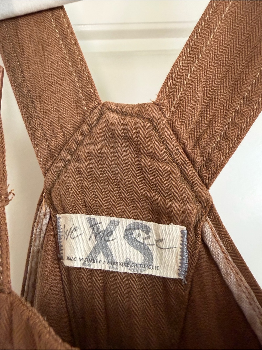 We The Free Rust-Brown Herringbone Overalls - Picture 2 of 4
